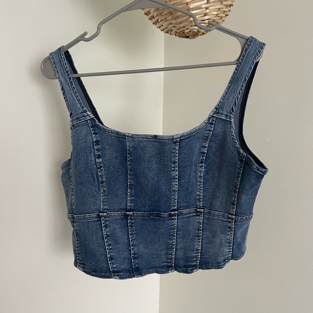 Blue jean vest corset - NWOT